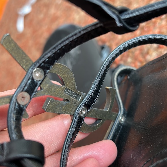 SOLD❤️Authentic Saint Laurent Black Cassandra Sandal - Picture 6 of 11